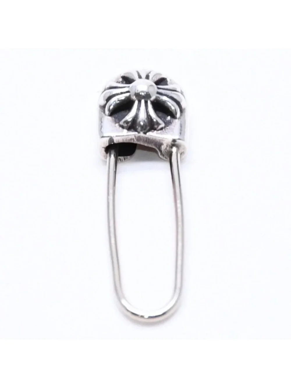 Chrome Hearts Safety Pin CH Plus SM ER CH Pin Small Earrings 925